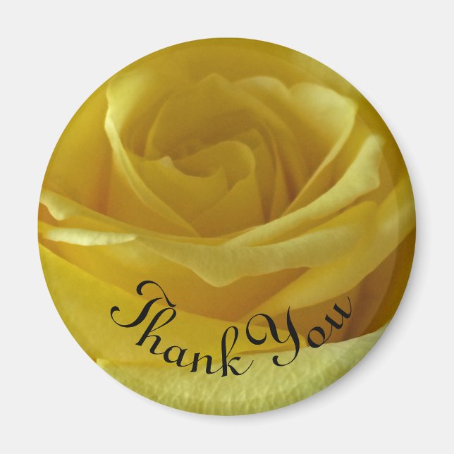 Aimant Merci Rose Jaune Photo Jardin Fleur (Devant)