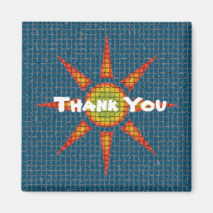 Aimant Merci Sud-Ouest Carreaux de mosaïque Soleil brilla