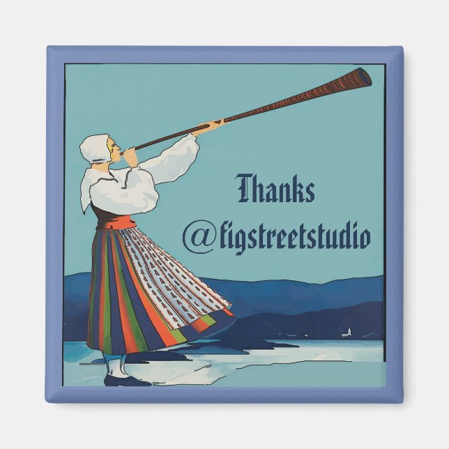 Aimant Merci, Suède, modifier ou ajouter du texte (Devant)