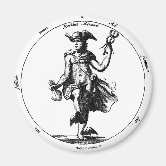 Aimant Mercure alchimique et caducée (Devant)