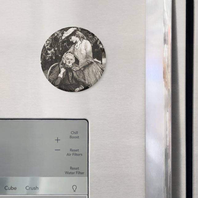 Aimant Mère et fille vintage âgée (In situ (réfrigérateur))
