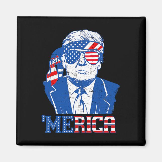 Aimant Merica Trump 4 juillet heureux Trump Drapeau améri (Devant)