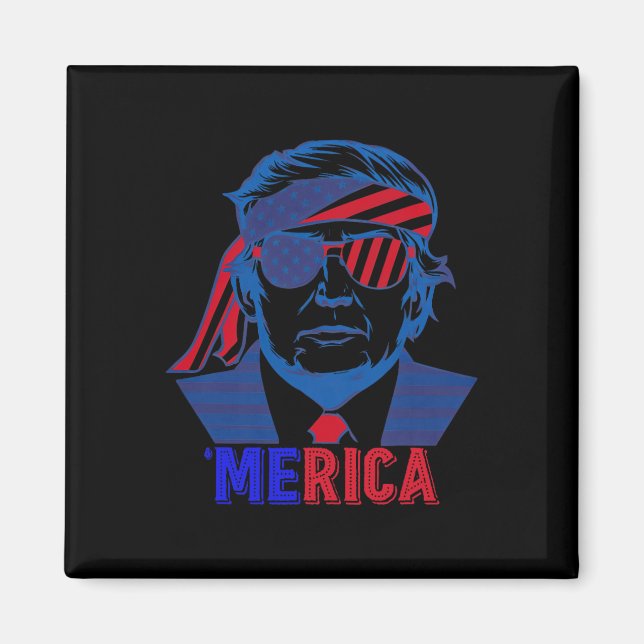 Aimant Merica Trump 4 juillet heureux Trump Drapeau améri (Devant)