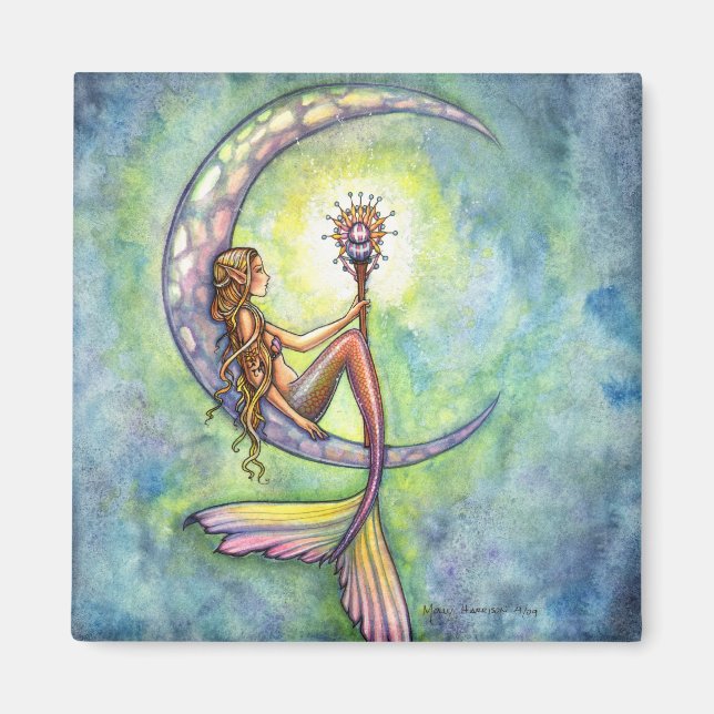 Aimant Mermaid Imaginaire Fairy Art par Molly Harrison (Devant)