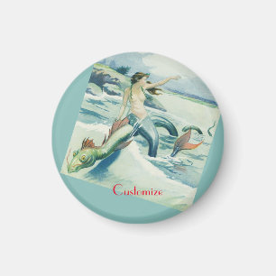 Aimant Mermaid Riding Serpent de mer Thunder_Cove