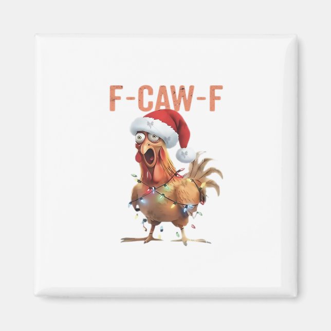 Aimant Merry Christmas F Caw F Retro Cool Design (Devant)