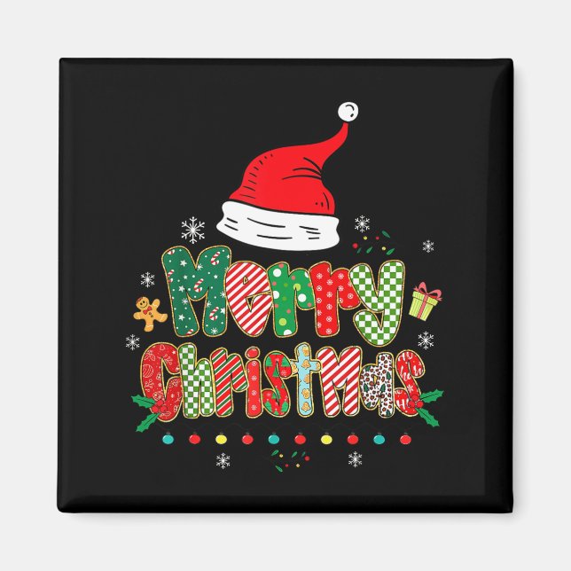 Aimant Merry Christmas Family Matching Outfit Xmas Squad  (Devant)