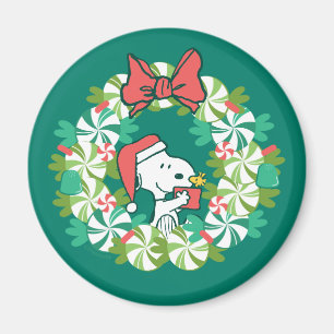 Aimant Merry Christmas Peppermenthe Holiday Wreath