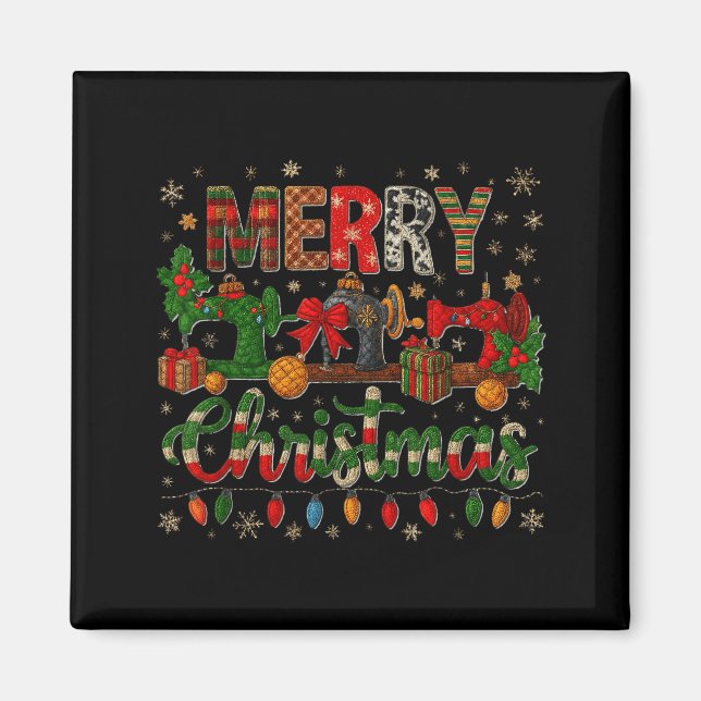 Aimant Merry Quiltmas Quilter Sewing Retreat Pajama Chris (Devant)