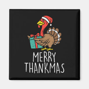 Aimant Merry Thankmas Santa Turkey Day Thanksgiving