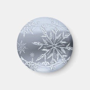Aimant Merveilleux Noël parfait en argent SNowflake