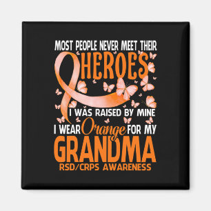 Aimant Mes Héros Je Porte Orange Pour Mes Grandma Crps Rs