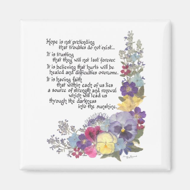 Aimant Message d'espoir cadeaux (Devant)