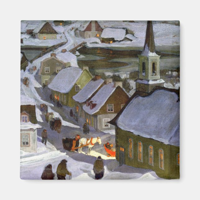 Aimant Messe de minuit, tableau de Clarence Gagnon (Devant)