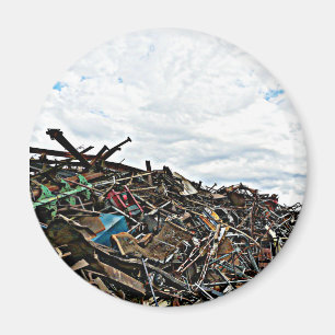 Aimant Métal de rebut de junk Yard au dépôt