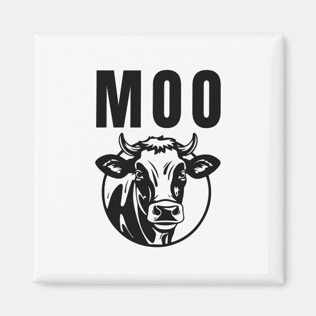 Aimant Meuh je suis une vache drôle de ferme (Devant)