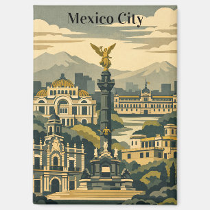 Aimant Mexico City Minimaliste Voyage Vintage CDMX