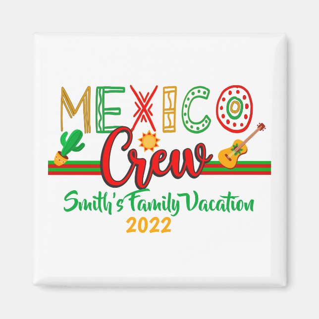 Aimant Mexique Crew Cruise Voyage Vacances MAtching (Devant)