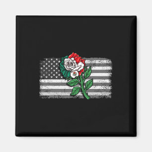 Aimant Mexique Drapeau mexicain Drapeau américain Rose 4