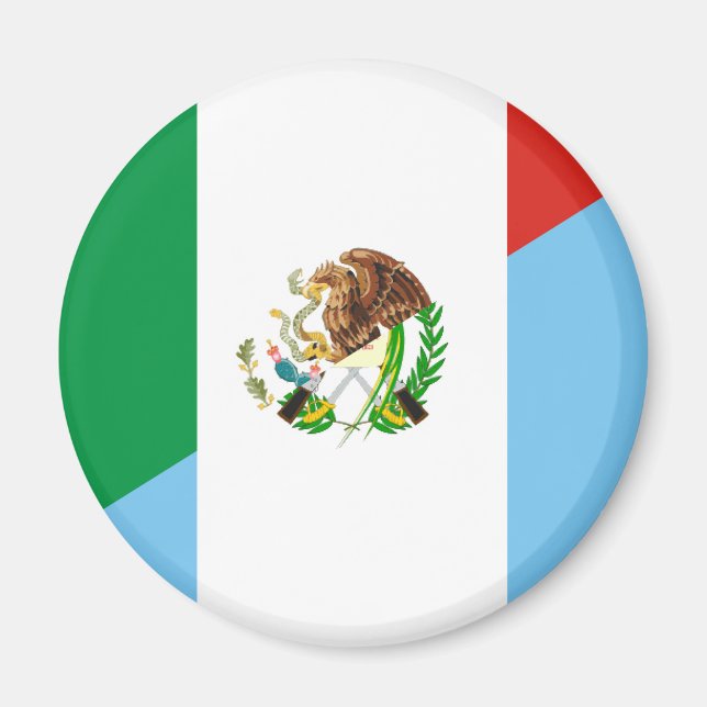 Aimant mexique guatémala symbole du pays à demi-drapeau (Devant)