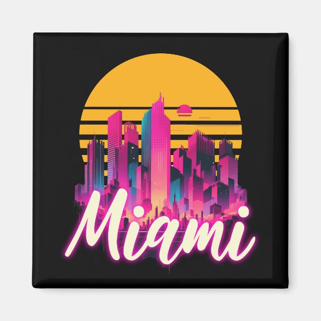 Aimant Miami au coucher du soleil (Devant)