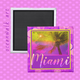 Aimant Miami Floride Sun et Palm Tree