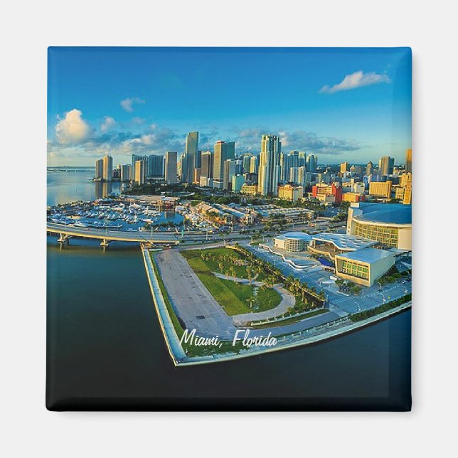 Aimant Miami, Floride, vue panoramique, (Devant)