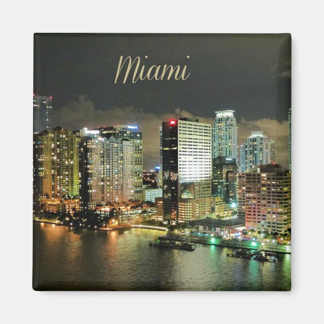 Aimant Miami Skyline la nuit (Devant)