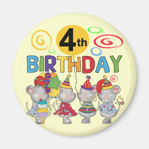 Aimant Mice 4th Birthday T-shirts et cadeaux