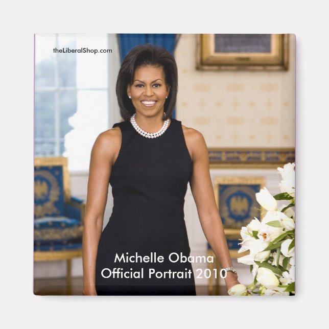 Aimant Michelle Obama, Carré officiel du portrait (Devant)