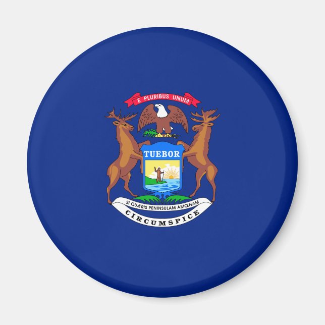 Aimant Michigan State Flag Design (Devant)
