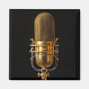 Aimant Microphone vintage or