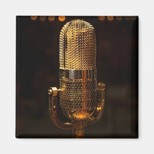 Aimant Microphone vintage or