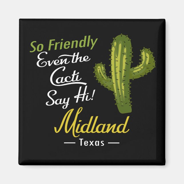 Aimant Midland Cactus Funny Retro (Devant)