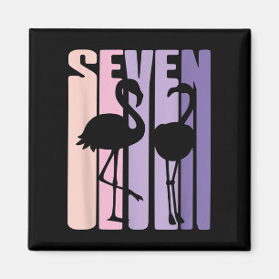 Aimant Mignon 7e cadeau d'anniversaire I Flamant rose I 7