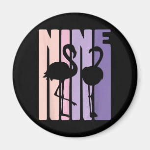 Aimant Mignon 9 Anniversaire Cadeau I Flamant rose I 9 An