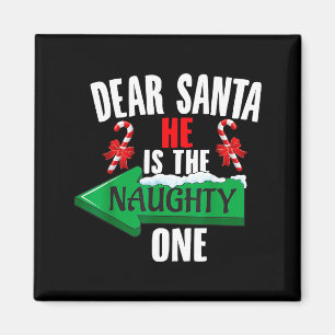Aimant Mignon Cher Père Noël Il Est Le Couple Vilain Chri