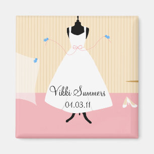 Aimant mignon de Fête de la mariée d'oiseaux