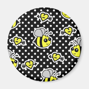 Aimant Mignon gaffez le point jaune et noir d'abeille de