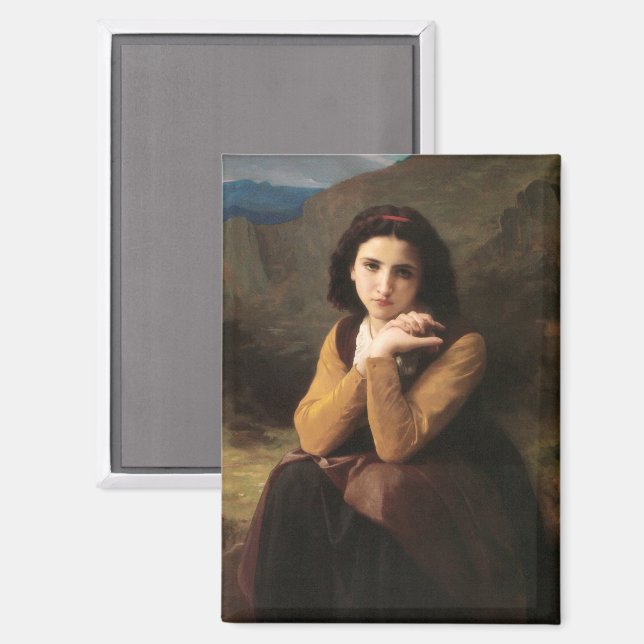 Aimant Mignon Innocence d'une adolescente, Bouguereau (Recto/Verso)