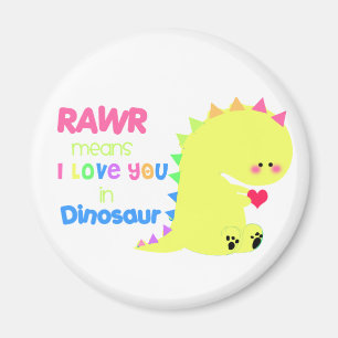 Aimant mignon RAWR de dinosaure