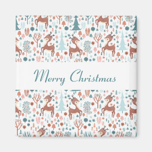 Aimant Mignonne cerf en Forêt Whimsical Noël Motif