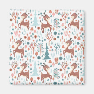 Aimant Mignonne cerf en Forêt Whimsical Noël Motif