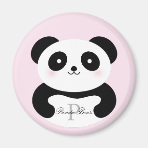 Aimant Mignonne fille bébé Panda Ours Monogramme