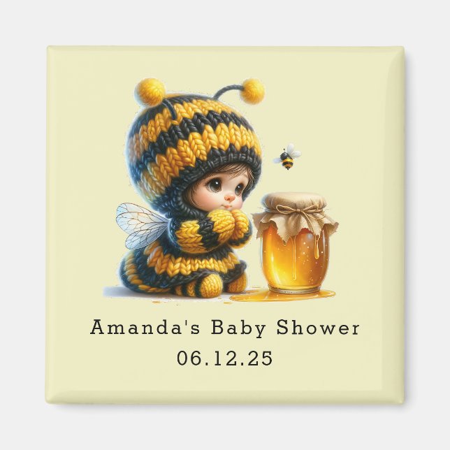 Aimant Mignonne fille en costume d'abeille avec Baby show (Devant)