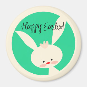 Aimant Mignonne lapin vert pour l'aimant rond classique d