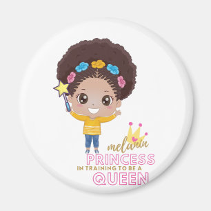 Aimant Mignonnes Filles Melanin Princesse Entraînement Po