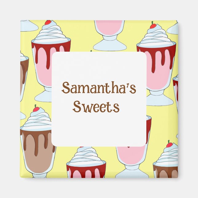 Aimant Milkshakes À La Fraise Et Au Chocolat (Devant)