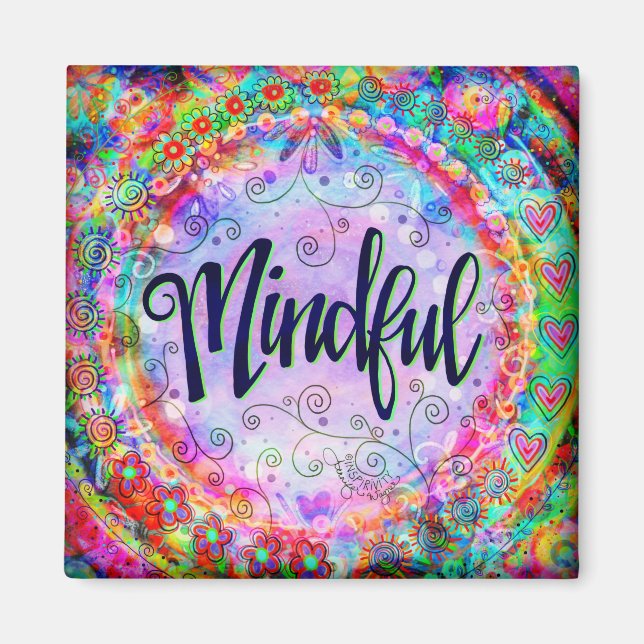 Aimant Mince Whimsical Violet Floral Inspirationnel amusa (Devant)