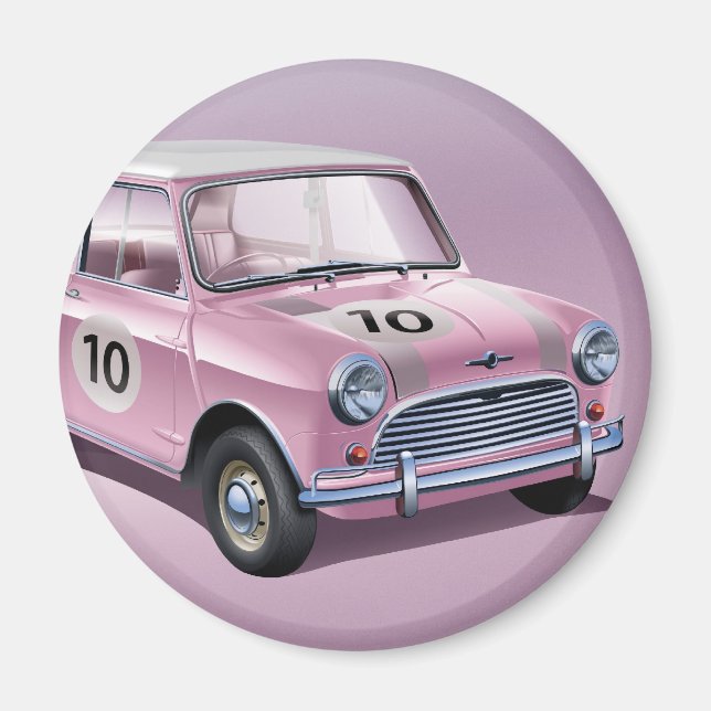 Aimant Mini Cooper S1 rose (Devant)